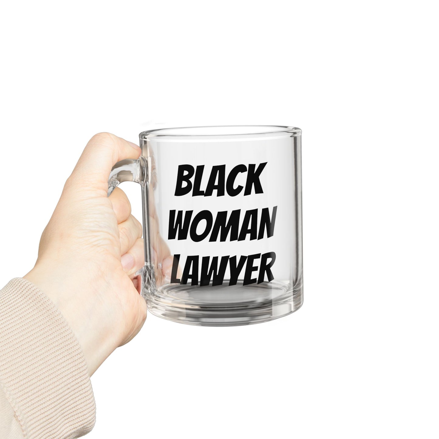 Glass Mug — "Black Woman Lawyer" Bold Statement Coffee Cup