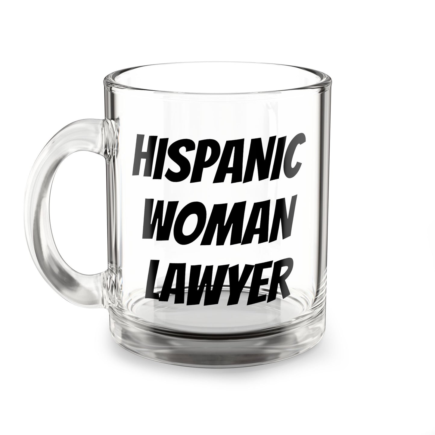 Hispanic Woman Lawyer Glass Mug – 10oz Empowerment Coffee Cup